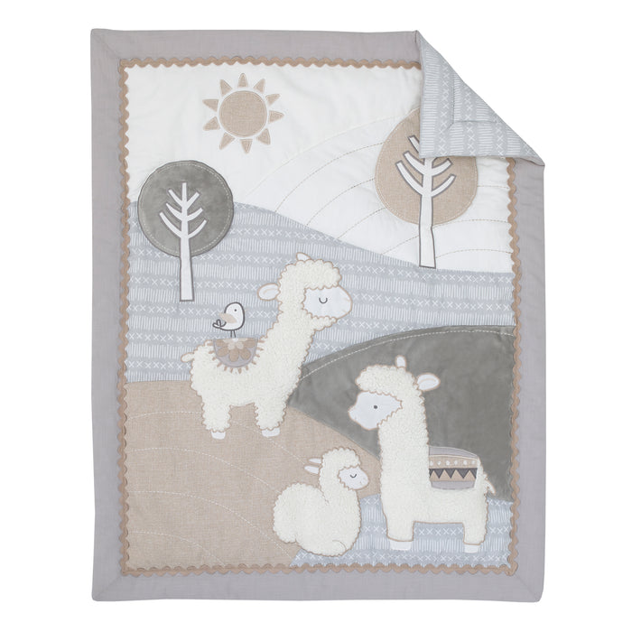 NoJo Mama's Little Llama 4 Piece Nursery Crib Bedding Set