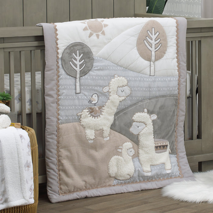 NoJo Mama's Little Llama 4 Piece Nursery Crib Bedding Set