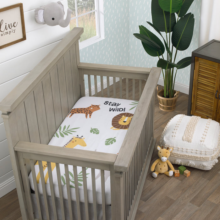 NoJo Jungle Trails Photo Op 100% Cotton Nursery Fitted Crib Sheet