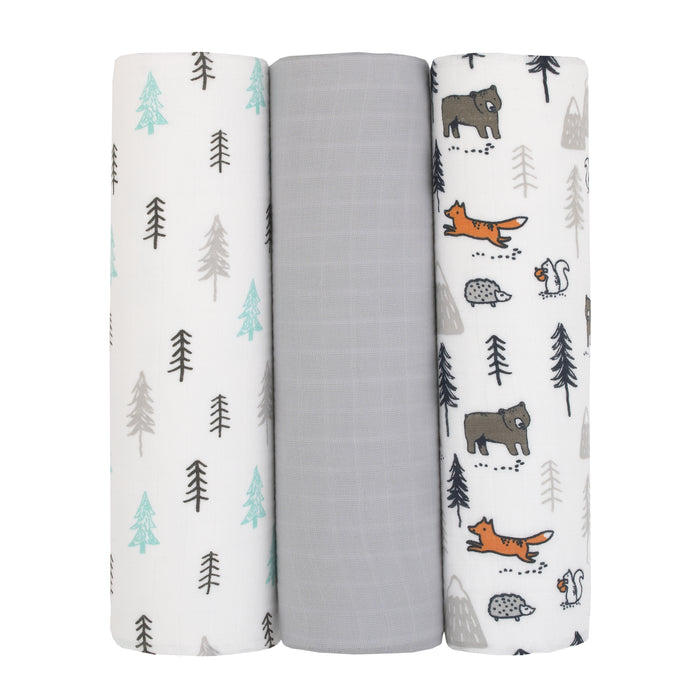 Carter's Woodland Friends 3 Pack Muslin Swaddle Blankets