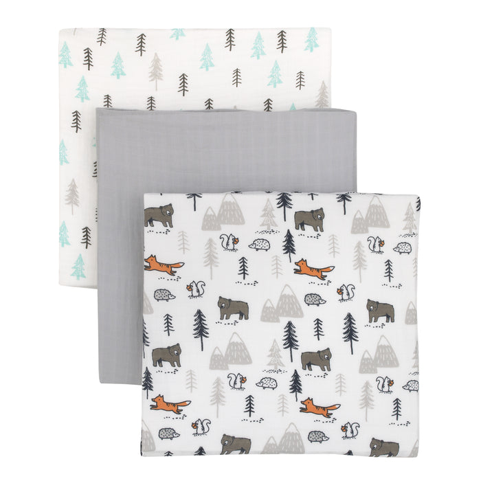 Carter's Woodland Friends 3 Pack Muslin Swaddle Blankets