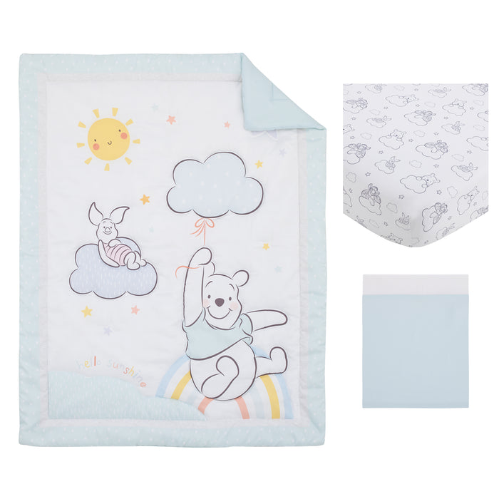 Disney Winnie the Pooh Hello Sunshine 3 Piece Nursery Crib Bedding Set