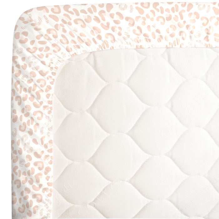 NoJo Neutral Cheetah Fitted Crib Sheet