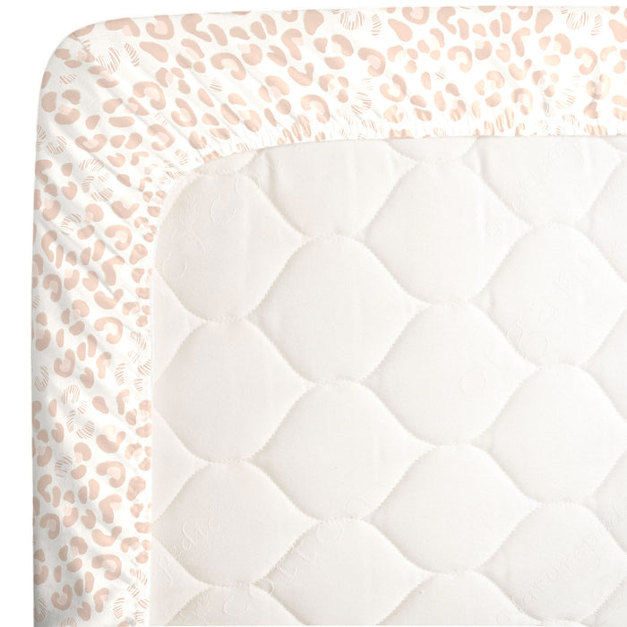 NoJo Neutral Cheetah Mini Crib Sheet