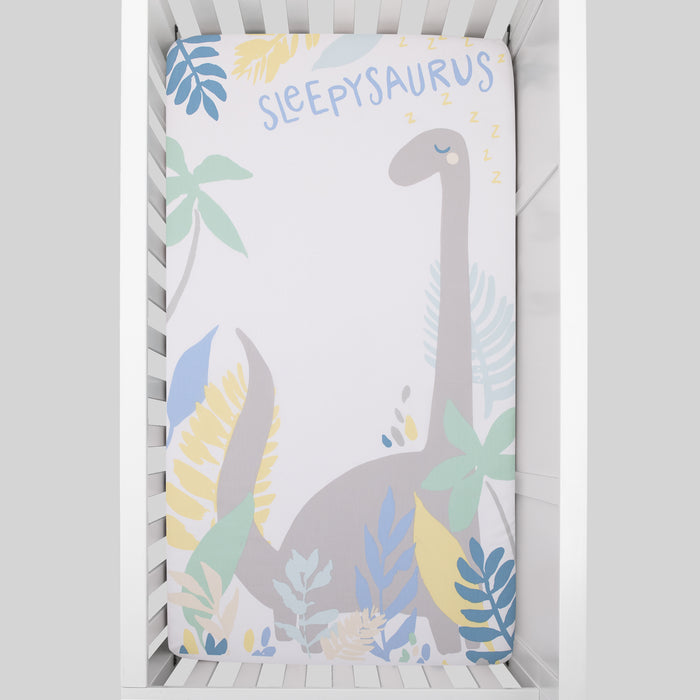 NoJo Sleepysaurus 100% Cotton Photo Op Fitted Crib Sheet