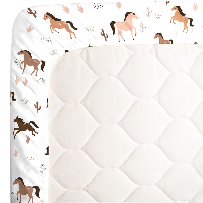 NoJo Desert Sunset Horse Super Soft Fitted Crib Sheet