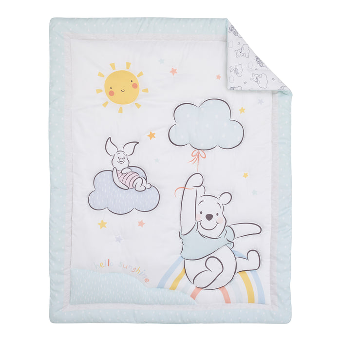 Disney Winnie the Pooh Hello Sunshine 3 Piece Nursery Mini Crib Bedding Set