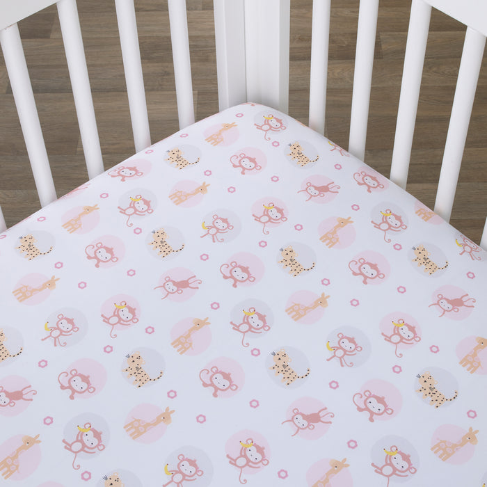 Little Love by NoJo Sweet Jungle Friends Super Soft Fitted Crib Sheet
