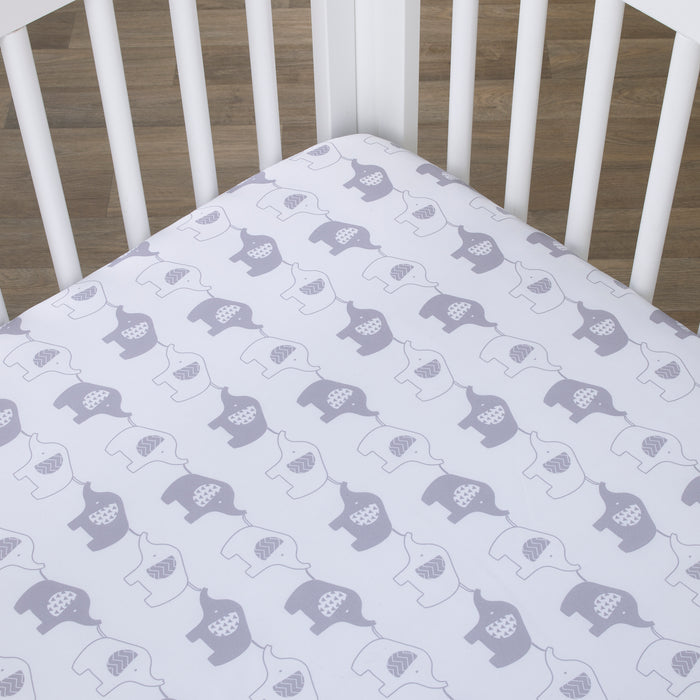 Little Love by NoJo Elephant Stroll Fitted Crib Sheet