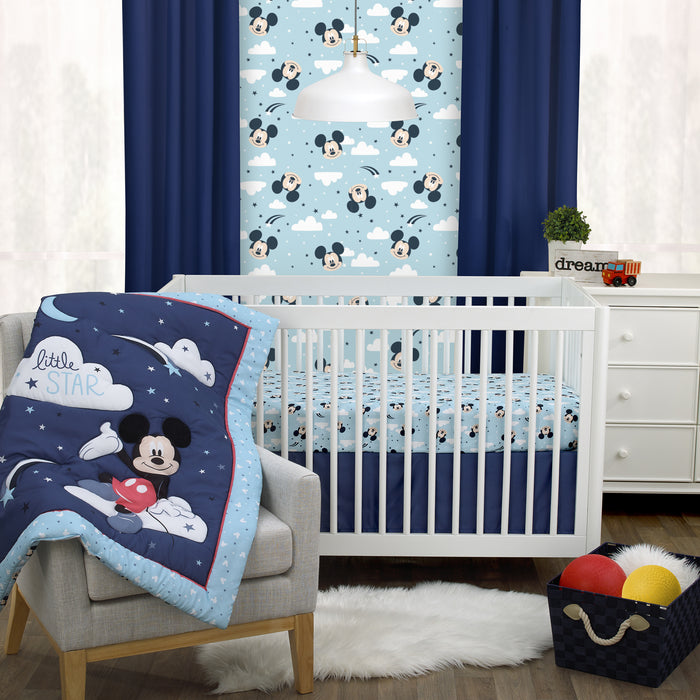 Disney Mickey Mouse Little Star 3 Piece Nursery Crib Bedding Set