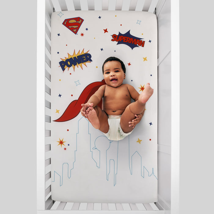 Warner Brothers Superman Photo Op Nursery Fitted Crib Sheet
