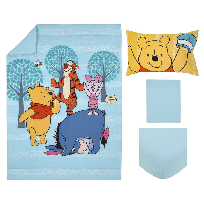 Disney Winnie the Pooh Funny Friends Tigger, Eeyore and Piglet 4 Piece Toddler Bed Set