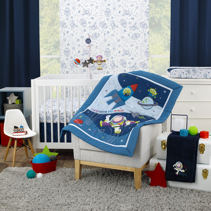 Disney Toy Story Outta This World 3 Piece Nursery Crib Bedding Set