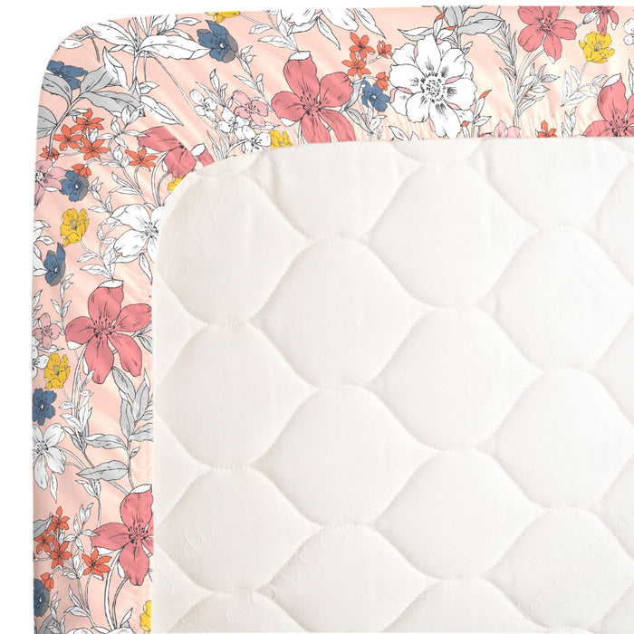 NoJo Happy Floral Super Soft Fitted Mini Crib Sheet