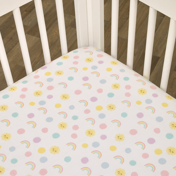 NoJo Happy Days 100% Cotton Nursery Fitted Crib Sheet.