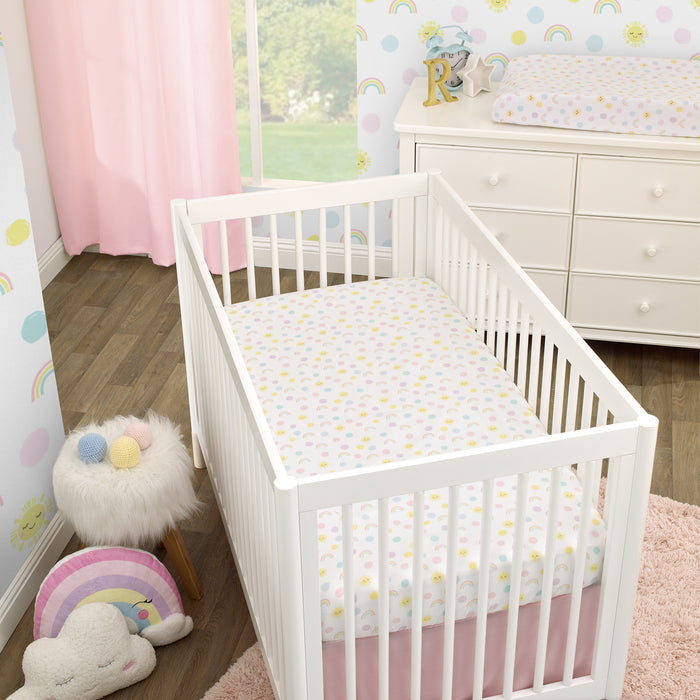 NoJo Happy Days 100% Cotton Nursery Fitted Crib Sheet.