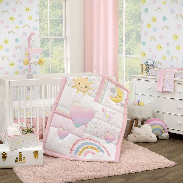 NoJo Happy Days 100% Cotton Nursery Fitted Crib Sheet.