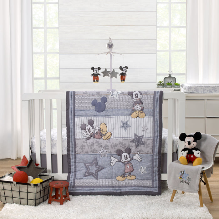 Disney Mighty Mickey Mouse 3 Piece Nursery Crib Bedding Set