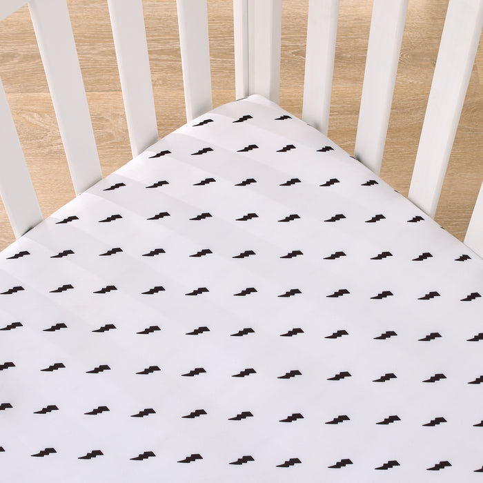 NoJo Lightning Bolt Fitted Mini Crib Sheet