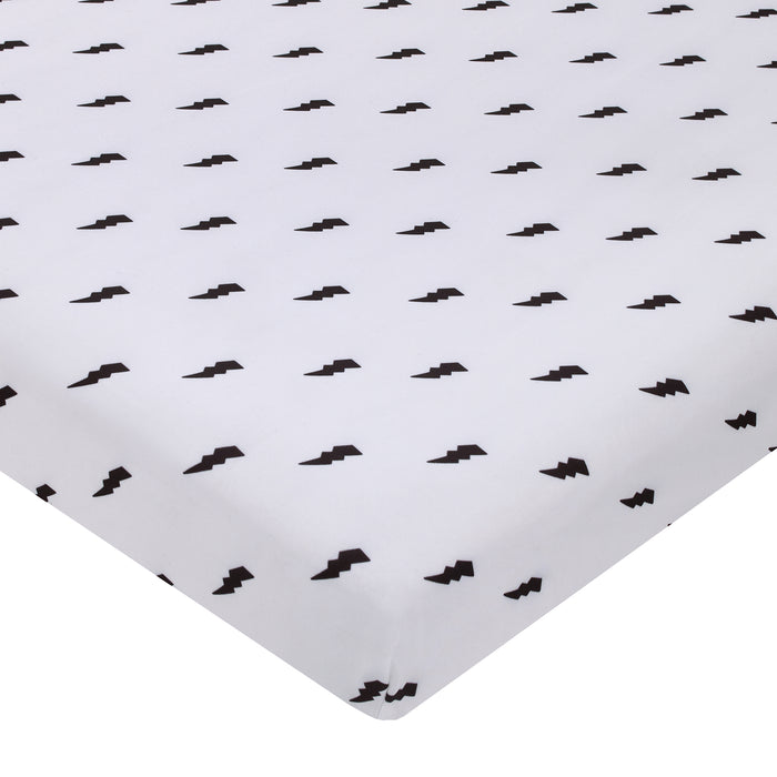 NoJo Lightning Bolt Fitted Mini Crib Sheet