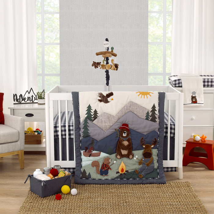 NoJo Into the Wilderness Don’t Wake the Bear 100% Cotton Photo Op Fitted Crib Sheet