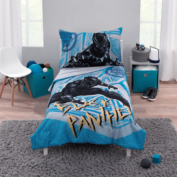 Marvel Black Panther Warrior King 4pc Toddler Bed Set