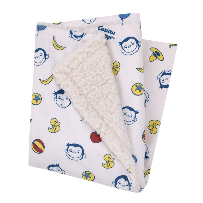 Curious George Sherpa Baby Blanket