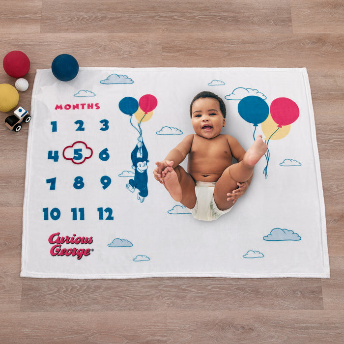 Curious George Milestone Baby Blanket