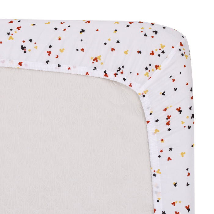 Disney Mickey Mouse Confetti Fitted Mini Crib Sheet