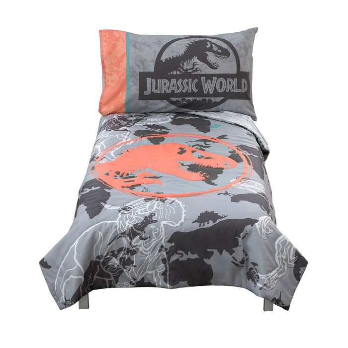 Universal Jurassic World Into The Wild 4pc Toddler Bed Set