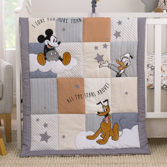 Disney Mickey Mouse Love Mickey 3 Piece Nursery Crib Bedding Set