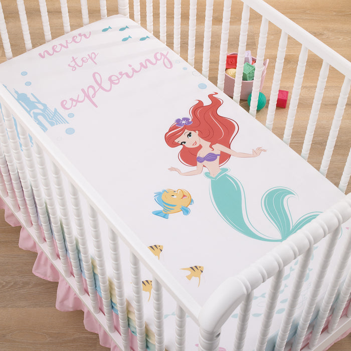 Disney Ariel Watercolor Wishes Photo Op Fitted Crib Sheet