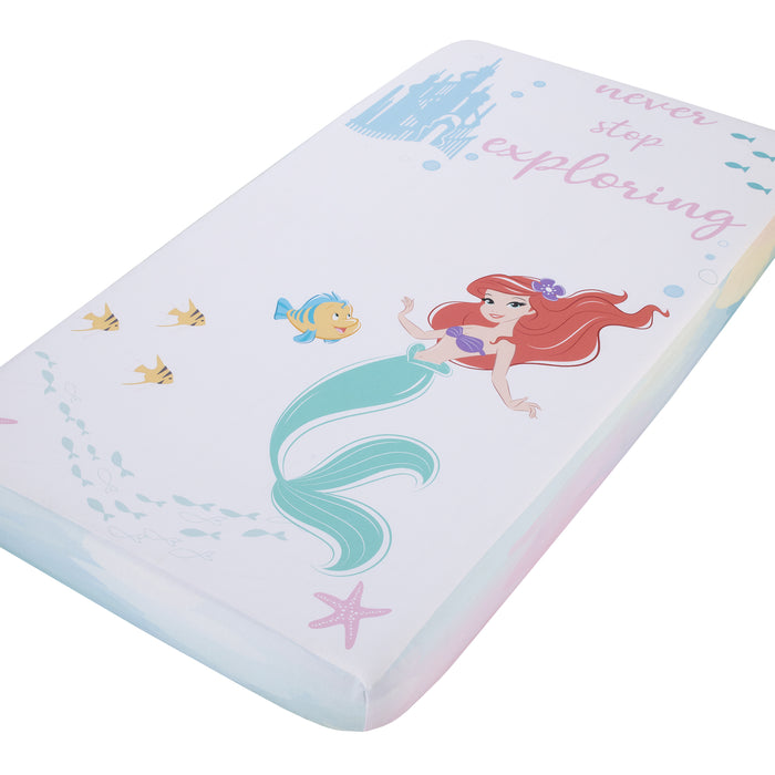 Disney Ariel Watercolor Wishes Photo Op Fitted Crib Sheet