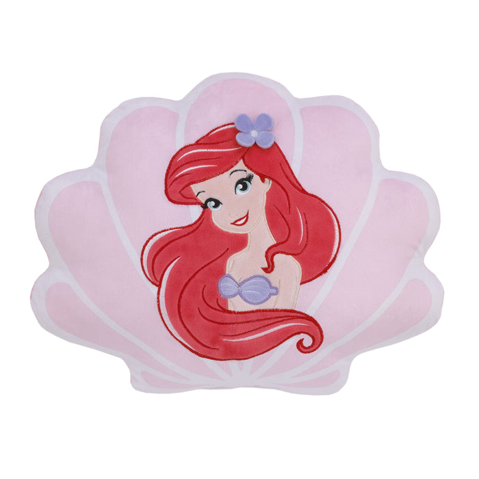 Disney Ariel Watercolor Wishes Seashell Decorative Pillow