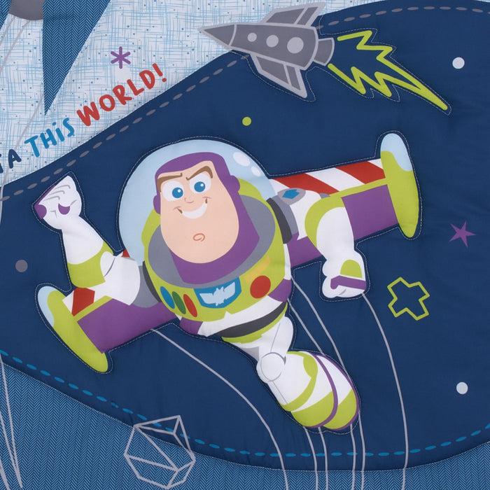 Disney Toy Story Outta This World Buzz Lightyear and Alien 3 Piece Nursery Mini Crib Bedding Set