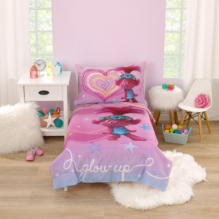 DreamWorks Trolls Show Up Glow Up 4pc Toddler Bed Set