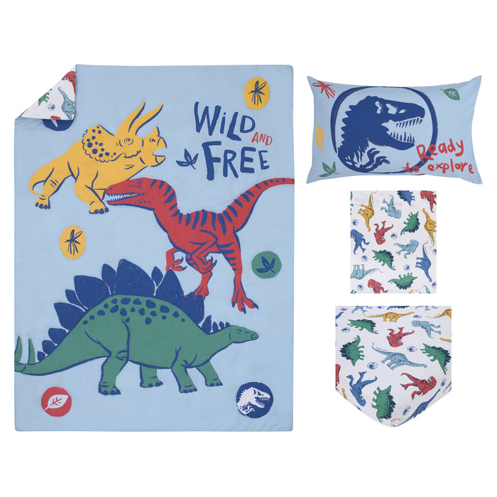 Universal Jurassic World Wild & Free 4pc Toddler Bed Set