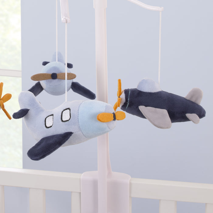 Little Love by NoJo Soar High Little One Navy Plush Airplane Musical Mobile