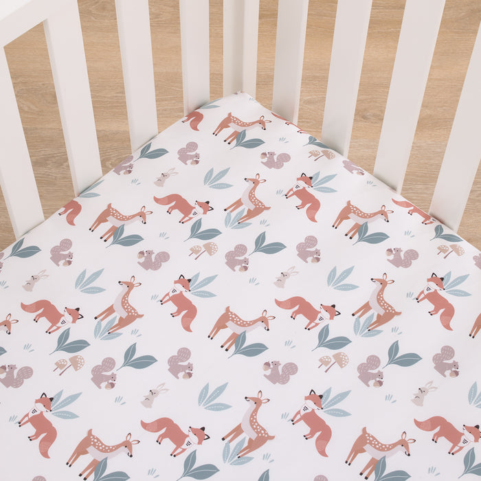 Little Love by NoJo Woodland Meadow Fitted Crib Sheet