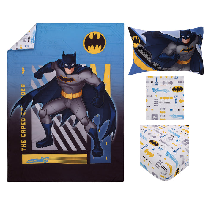 Warner Brothers Batman The Caped Crusader 4pc Toddler Bed Set