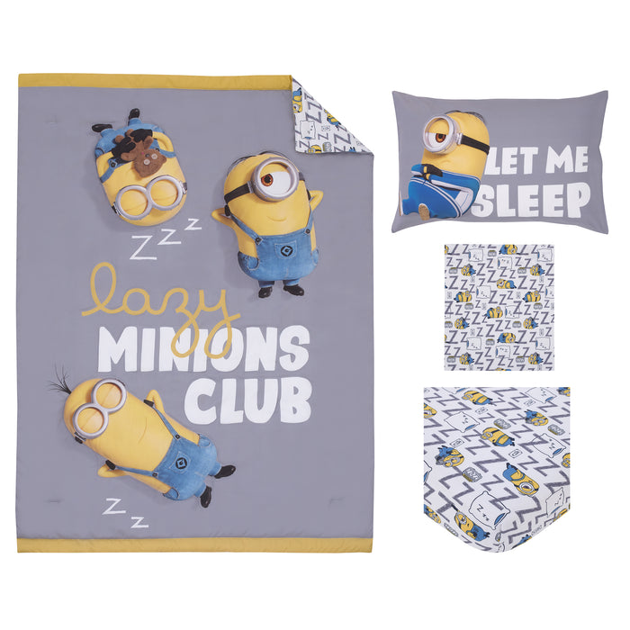Illumination Lazy Minions Club 4 Piece Toddler Bed Set