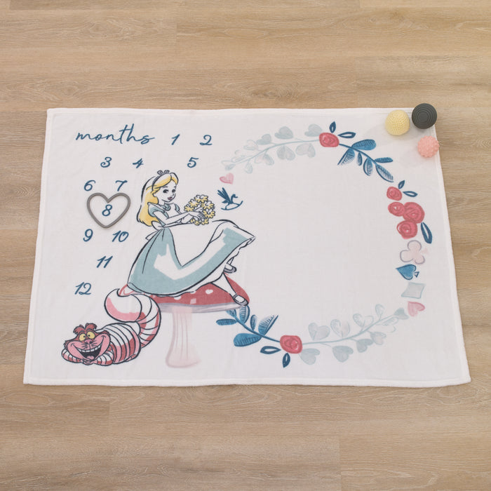 Disney Alice in Wonderland PhotoOp Milestone Baby Blanket