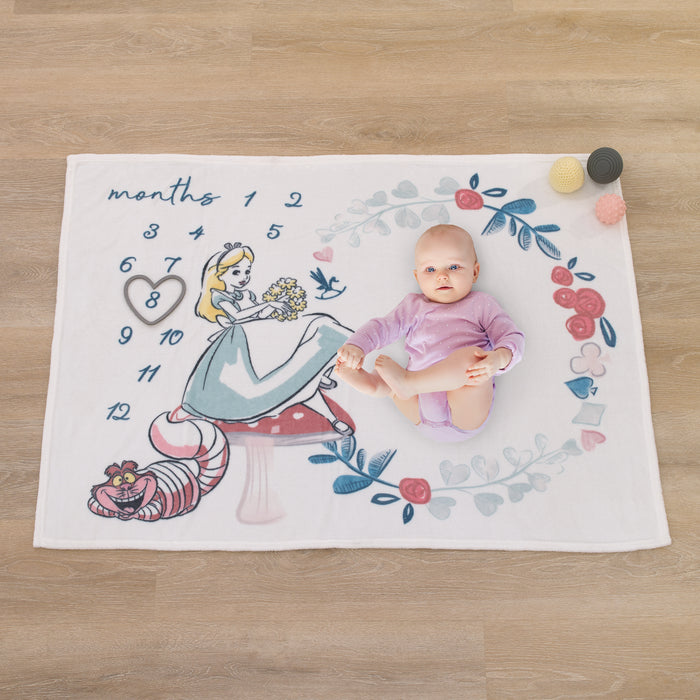 Disney Alice in Wonderland PhotoOp Milestone Baby Blanket