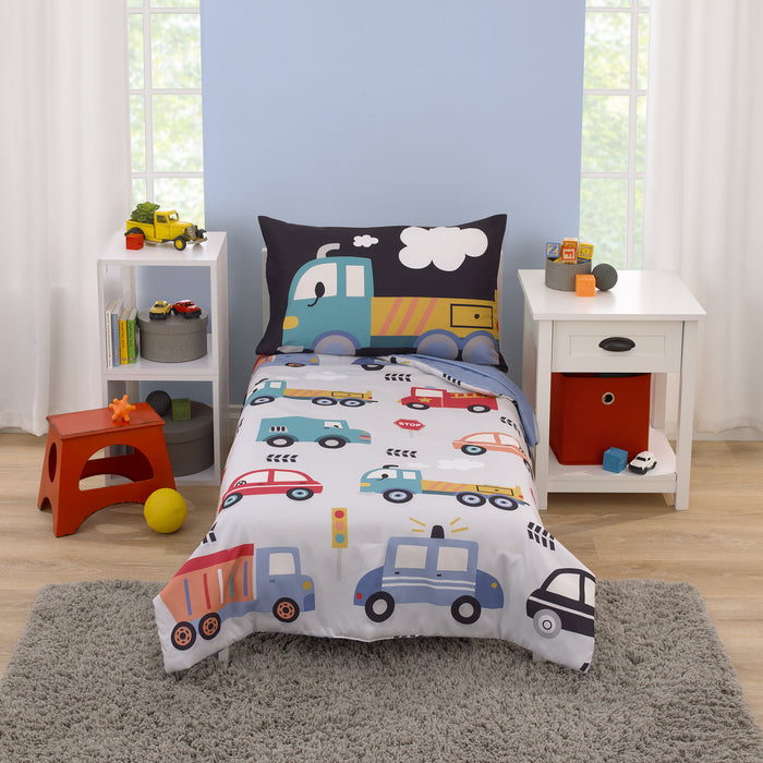 Everything Kids Transportation 4pc Toddler Bed Set