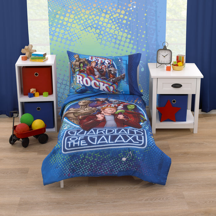 Marvel Guardians of the Galaxy Blue Let's Rock 4pc Toddler Bed Set