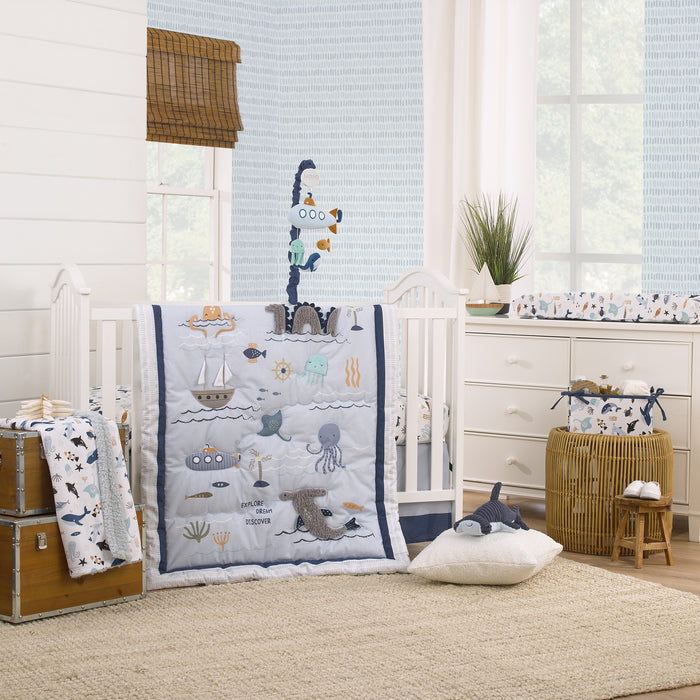 NoJo Explore Dream Discover 4 Piece Nursery Crib Bedding Set