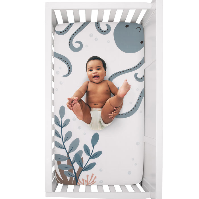 NoJo Explore Dream Discover Photo Op Fitted Crib Sheet