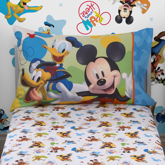 Disney Mickey Mouse Fun Starts Here 2pc Toddler Sheet Set