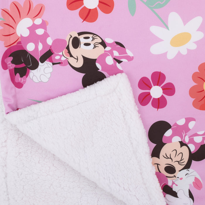 Disney Minnie Mouse Springtime Flowers Baby Blanket