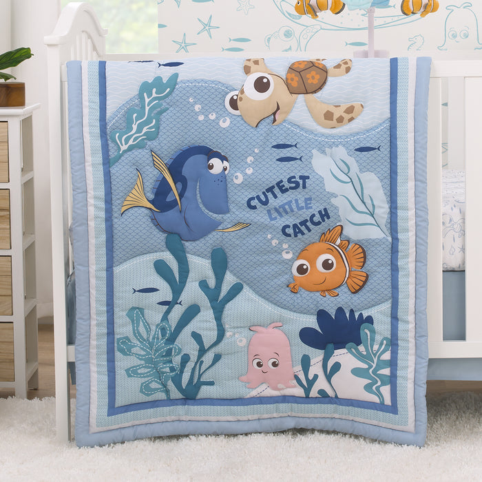 Disney Finding Nemo Cutest Little 3 Piece Nursery Mini Crib Bedding Set